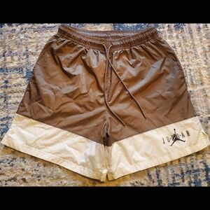 Jordan Men's Athletic Shorts in Brown and Cream